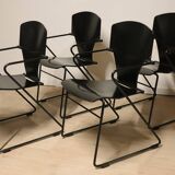 Series of 4 minimalist chairs model "EGOA 300" by Josep Mora