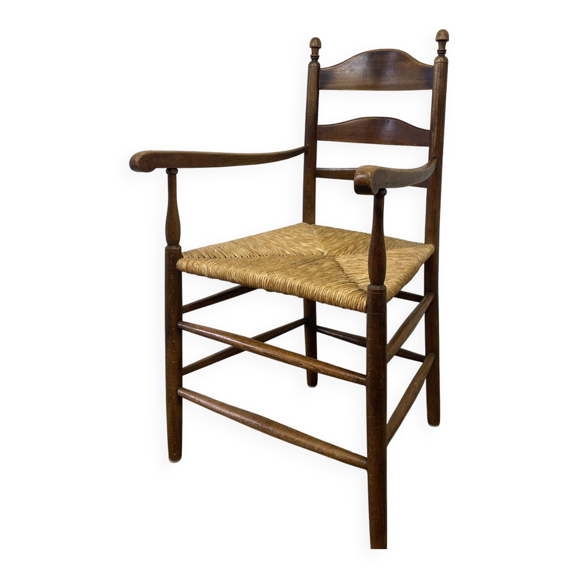 Vintage straw armchair