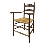 Vintage straw armchair