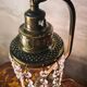 antique brass lamp with crystal pendant 33x14 slight signs of wear