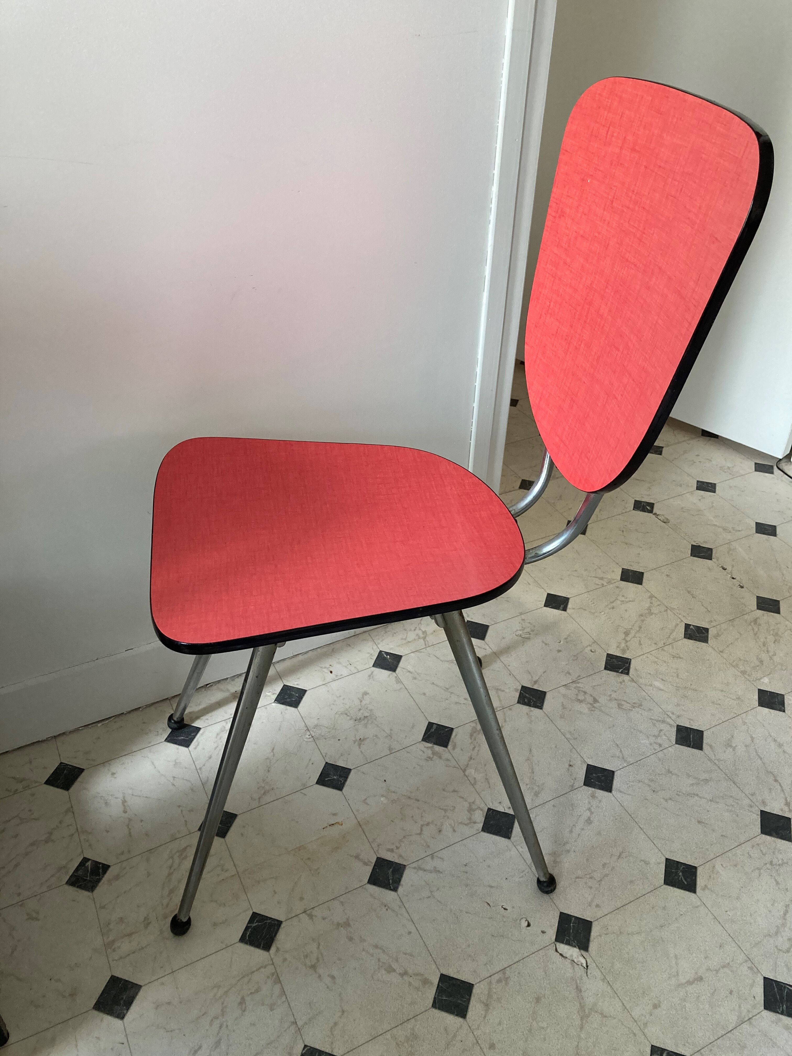 Set formica Roger Breton table chairs stools
