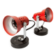 Pair of 1970s red and black wall lights