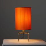 Mid-century Artiforte table lamp with orange textile shade, Netherlands, 1950s