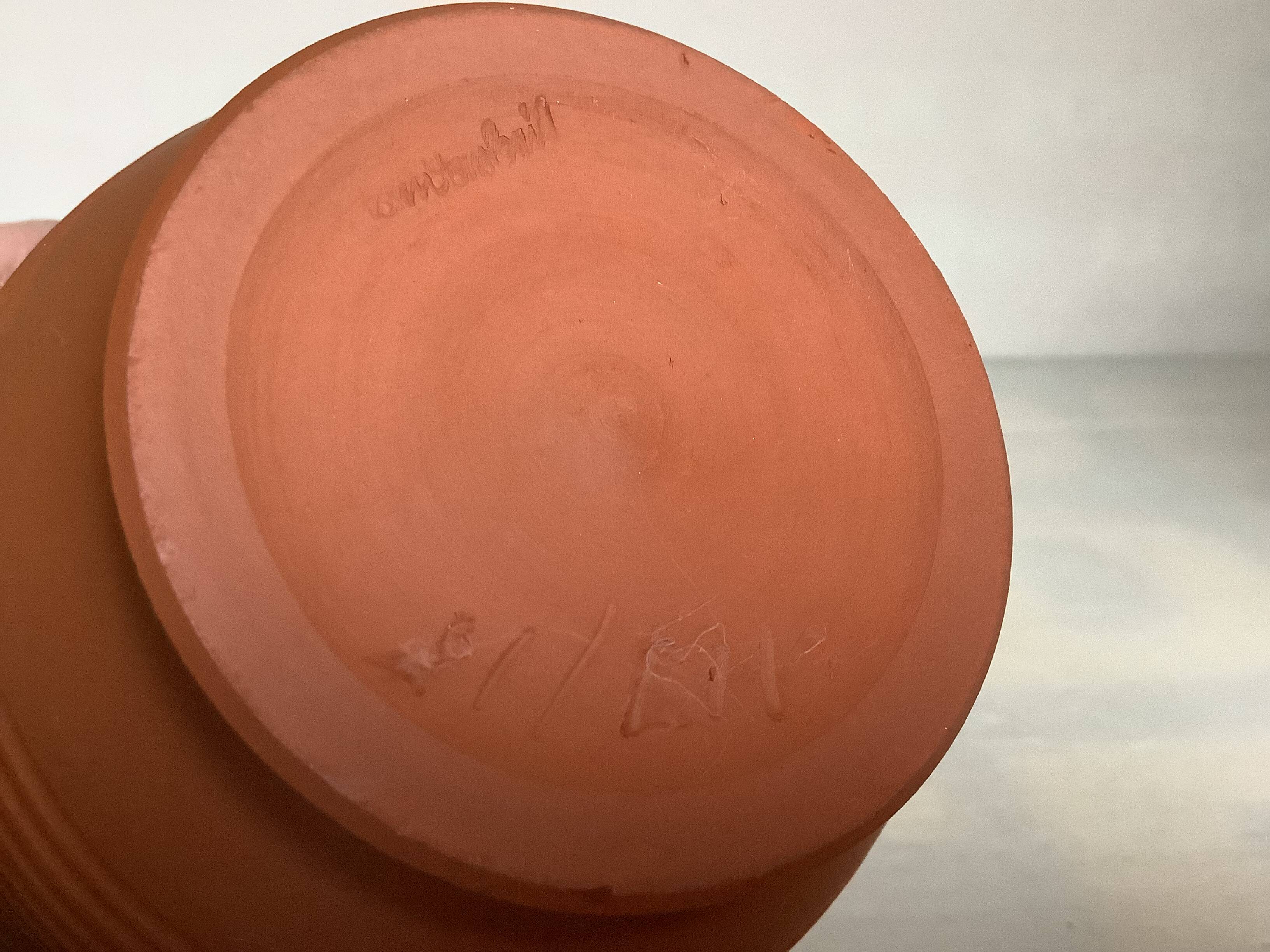 Small vase akru for klinker ceramics terracotta