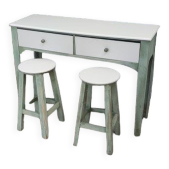 Console and two stools