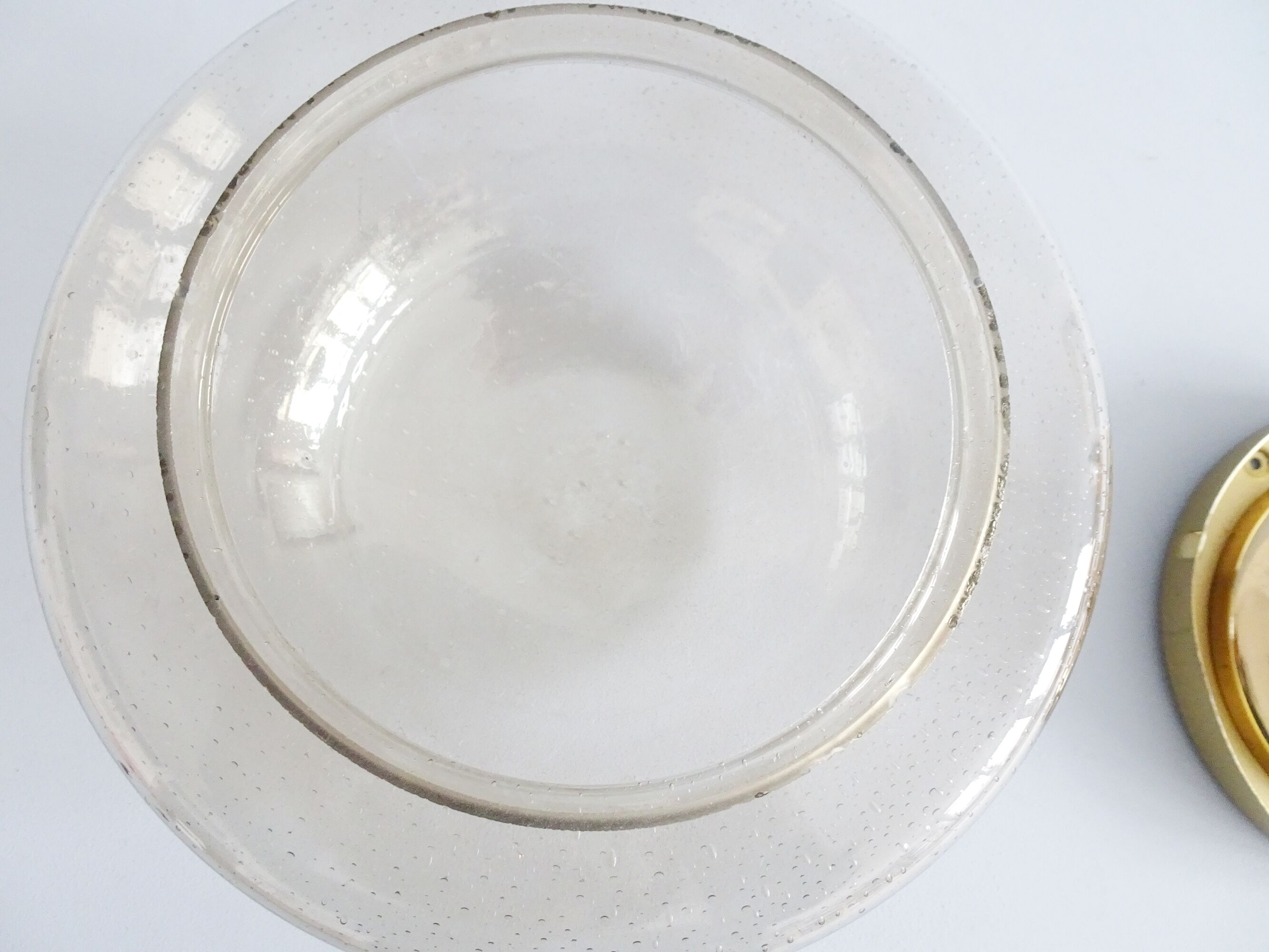 Smoked glass bubbles ceiling lamp gold-colored, wall lamp 1970s