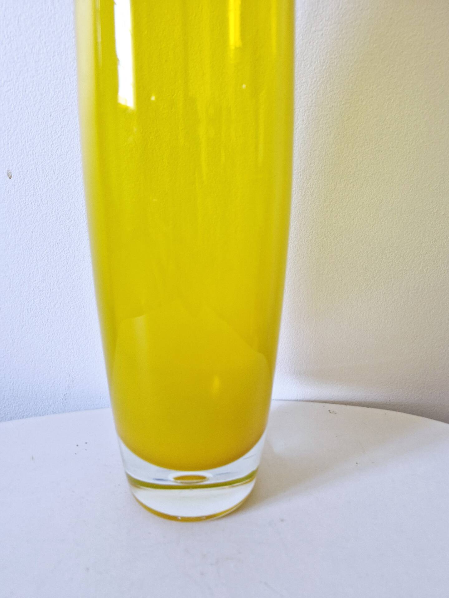 Vintage yellow transparent gradient ovoid vase