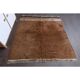 Vintage Turkish hand-knotted wool cotton brown kilim area rug 129x149