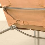 3 "SZ02" armchairs in natural beige leather by Martin Visser for Spectrum 60's