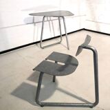 SPT steel table and its designer chair Atelier Serruys 2022