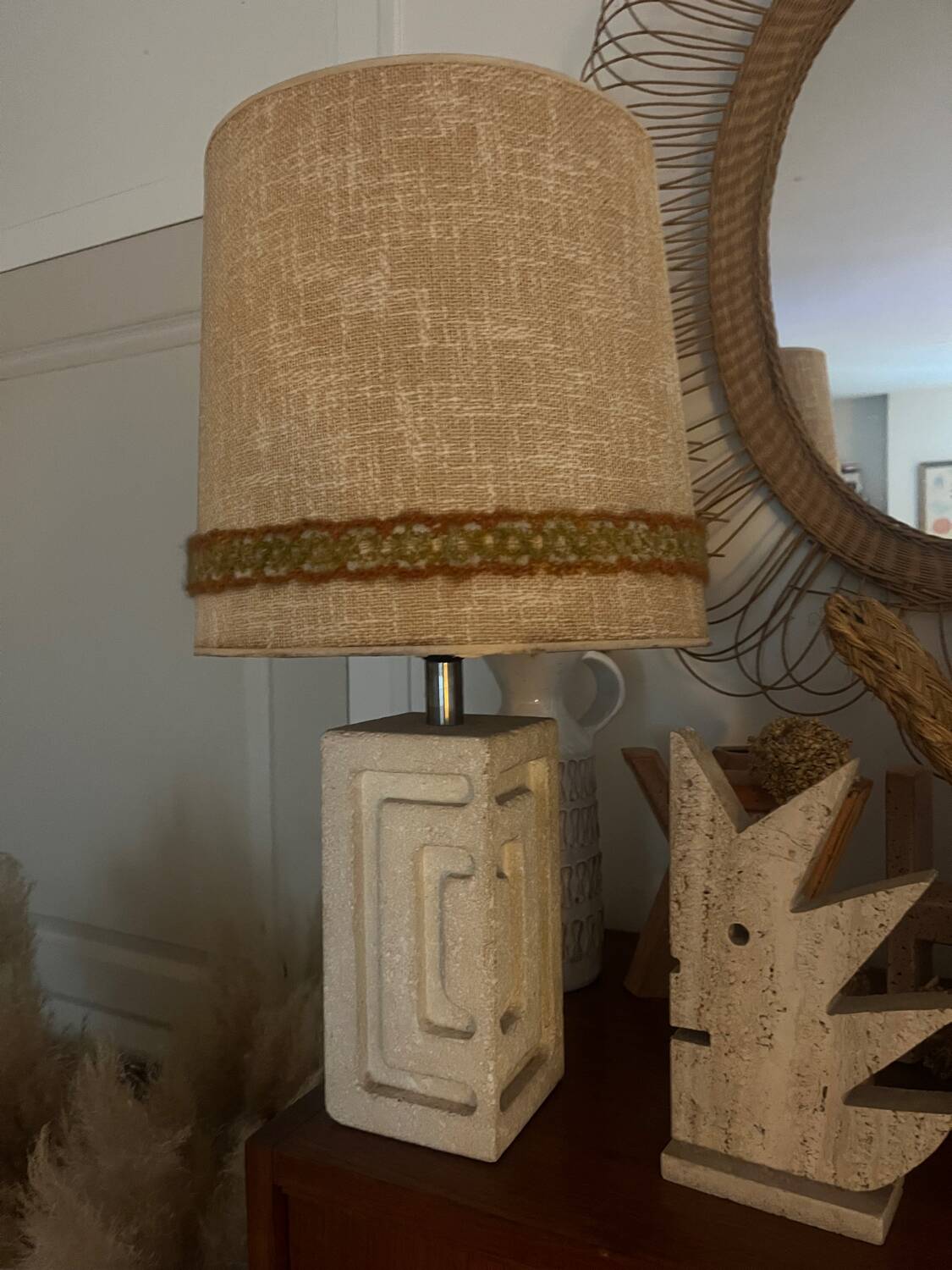 Vintage stone lamp
