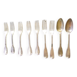 Set of nine silver cutlery
