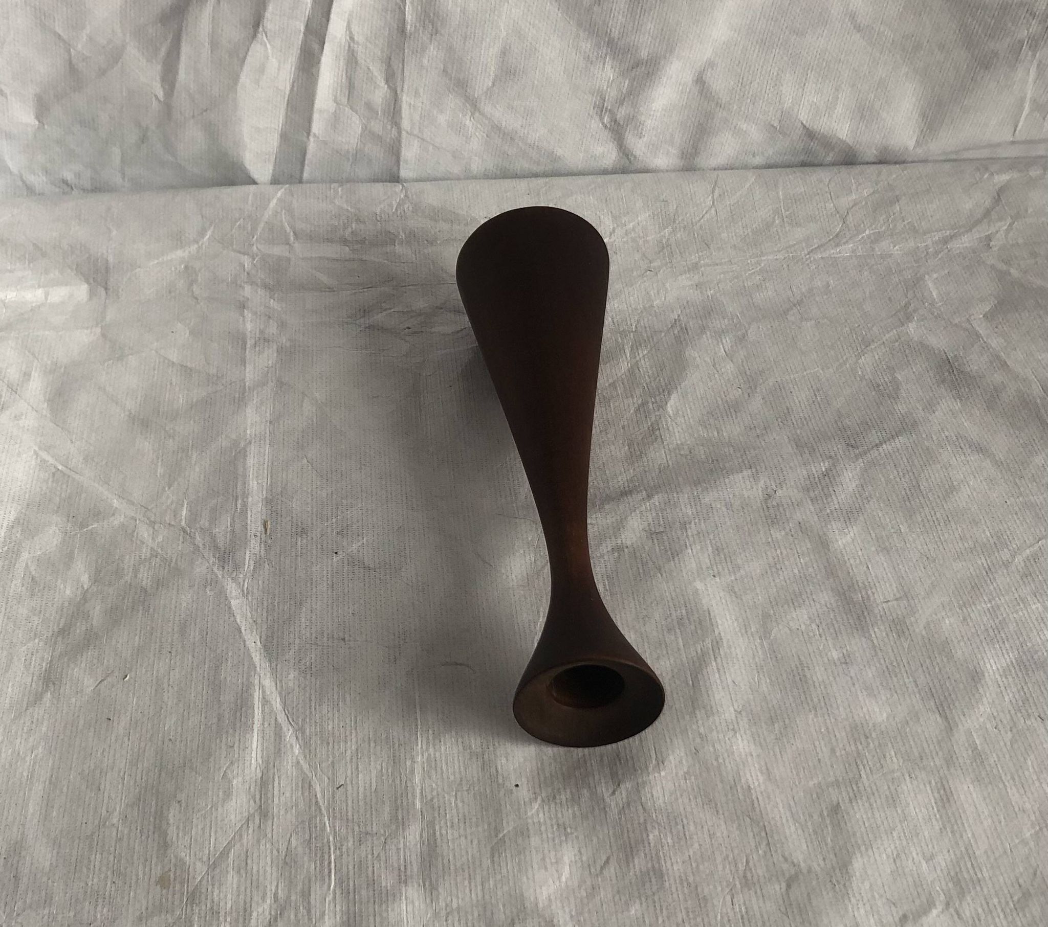 Bougeoir en bois de Bouleau teinté vintage , design scandinave