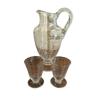 Cruche et ses deux verres en crystal de Baccarat