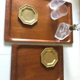 Pair of teak trays