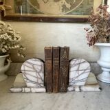 Vintage pair of marble and onyx Art Deco bookends.