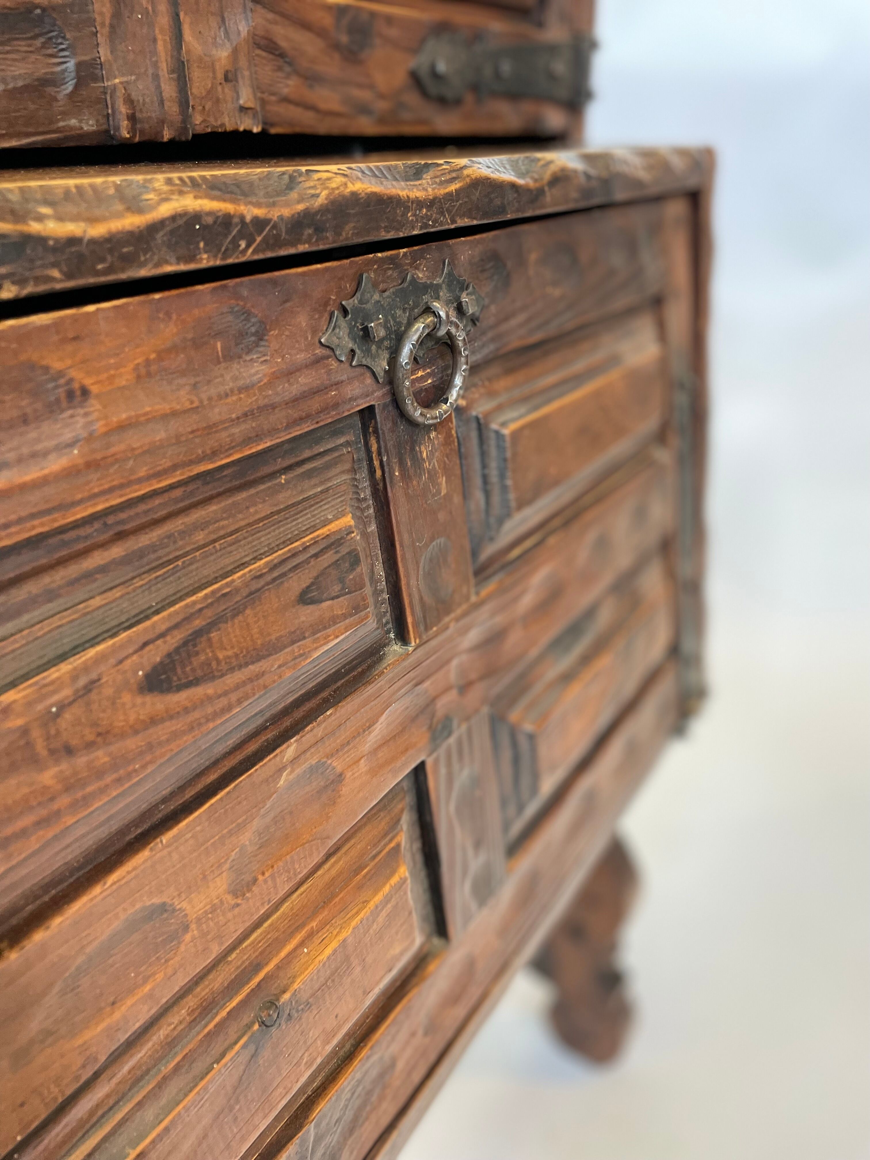 Vintage brutalist spanish wall cabinet cupboard design