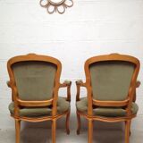 Pair of Louis XV convertible armchairs