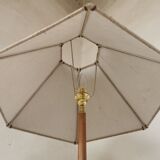 Scandinavian floor lamp 1960, wood and brass