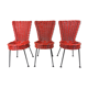 3 chaises en rotin et métal 1950