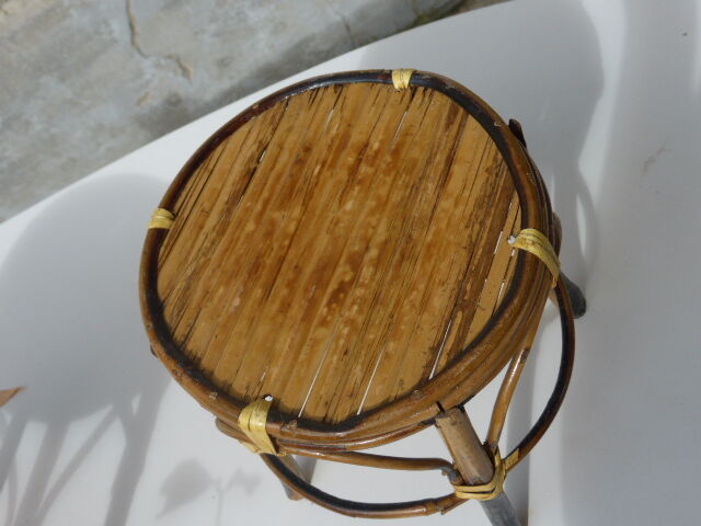 Set of two plant holders in bamboo and wicker