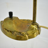 Brass Glass Vintage Table Lamp Style Vienna Secession, 1930s, Austria