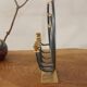 Menorah Hanoukia gold and silver plated, made in Israel by Karshi, 1970