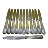 Set of 12 BOULENGER dessert knives in silver metal