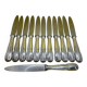 Set of 12 BOULENGER dessert knives in silver metal