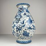 Large Blue Ceramic Vase by Ima for Montelupo Florentino, Italy, 1980s