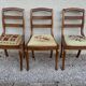 Set of three Louis XV chairs in solid walnut with petit point upholstery from the 19th century.