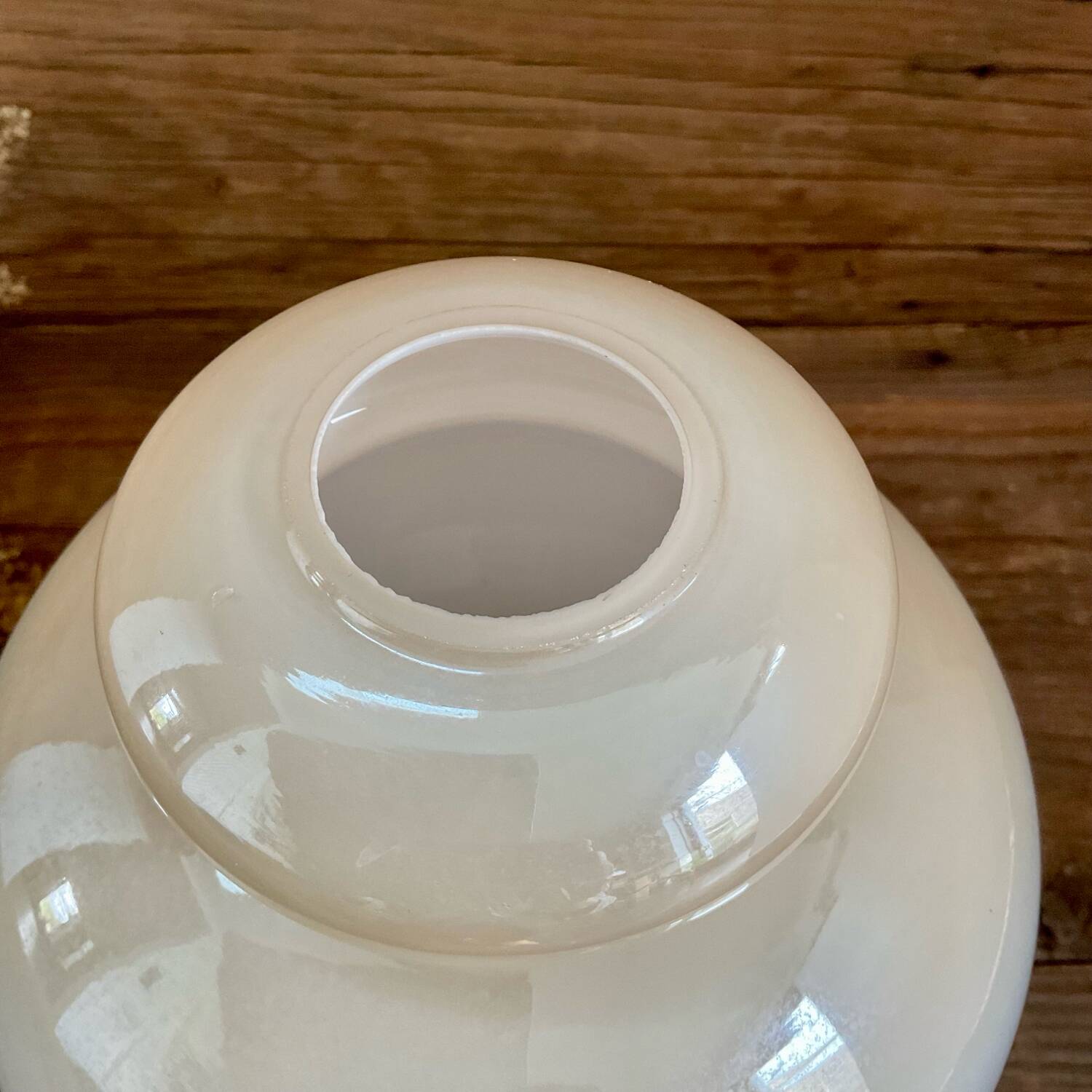 Opaline glass globe pendant light with flowers