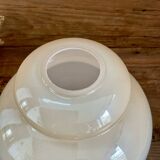 Opaline glass globe pendant light with flowers