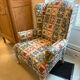 Patchwork wingback chair