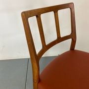 Mid-Century Danish Teak and Leather Dining Chairs by Johannes Andersen for Uldum Møbelfabrik, 1950s, Set of 4