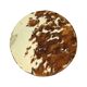 Round Vintage Pouf Cowhide Leather Sixties 47cm