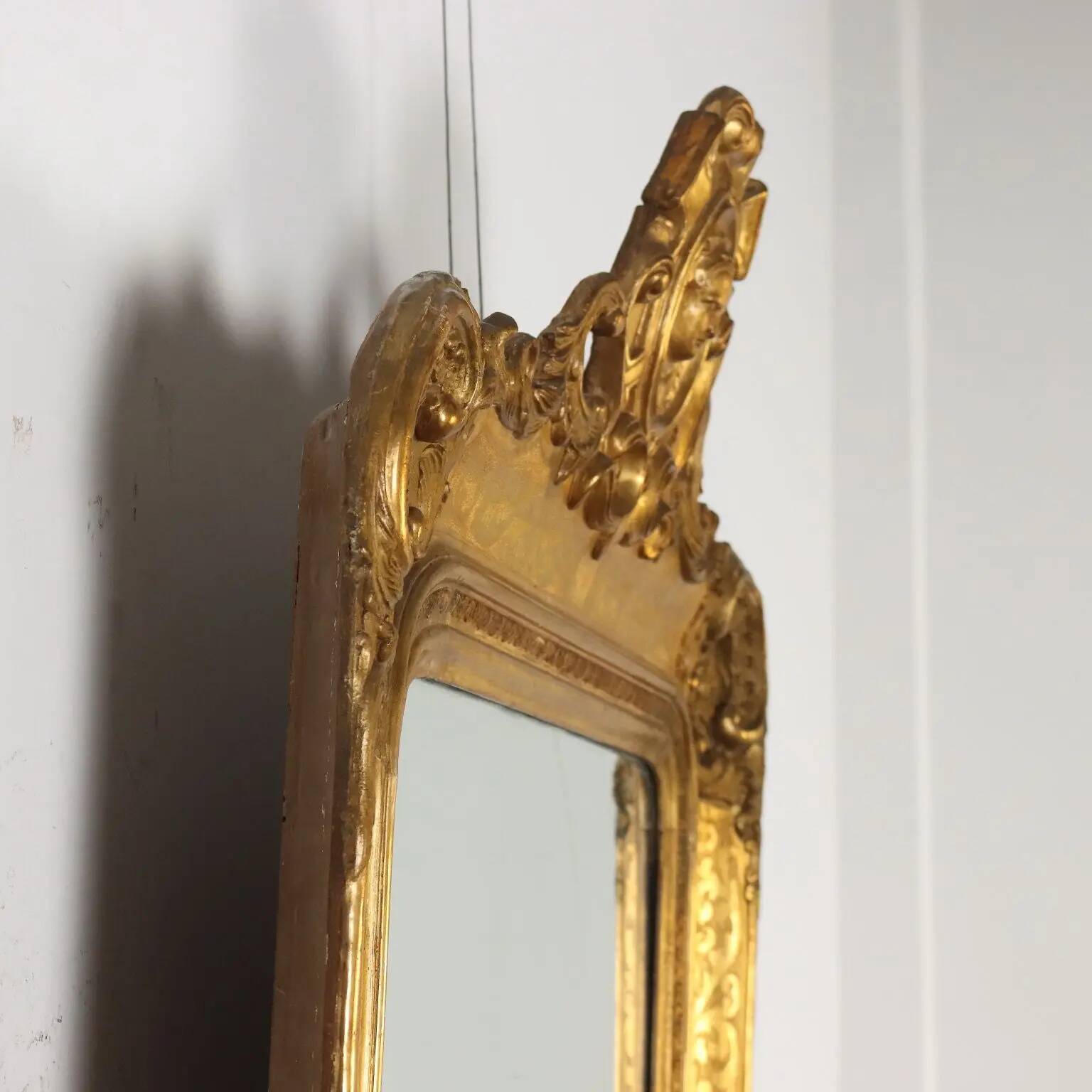 Antique mirror in carved fir, France, mid-19th century.