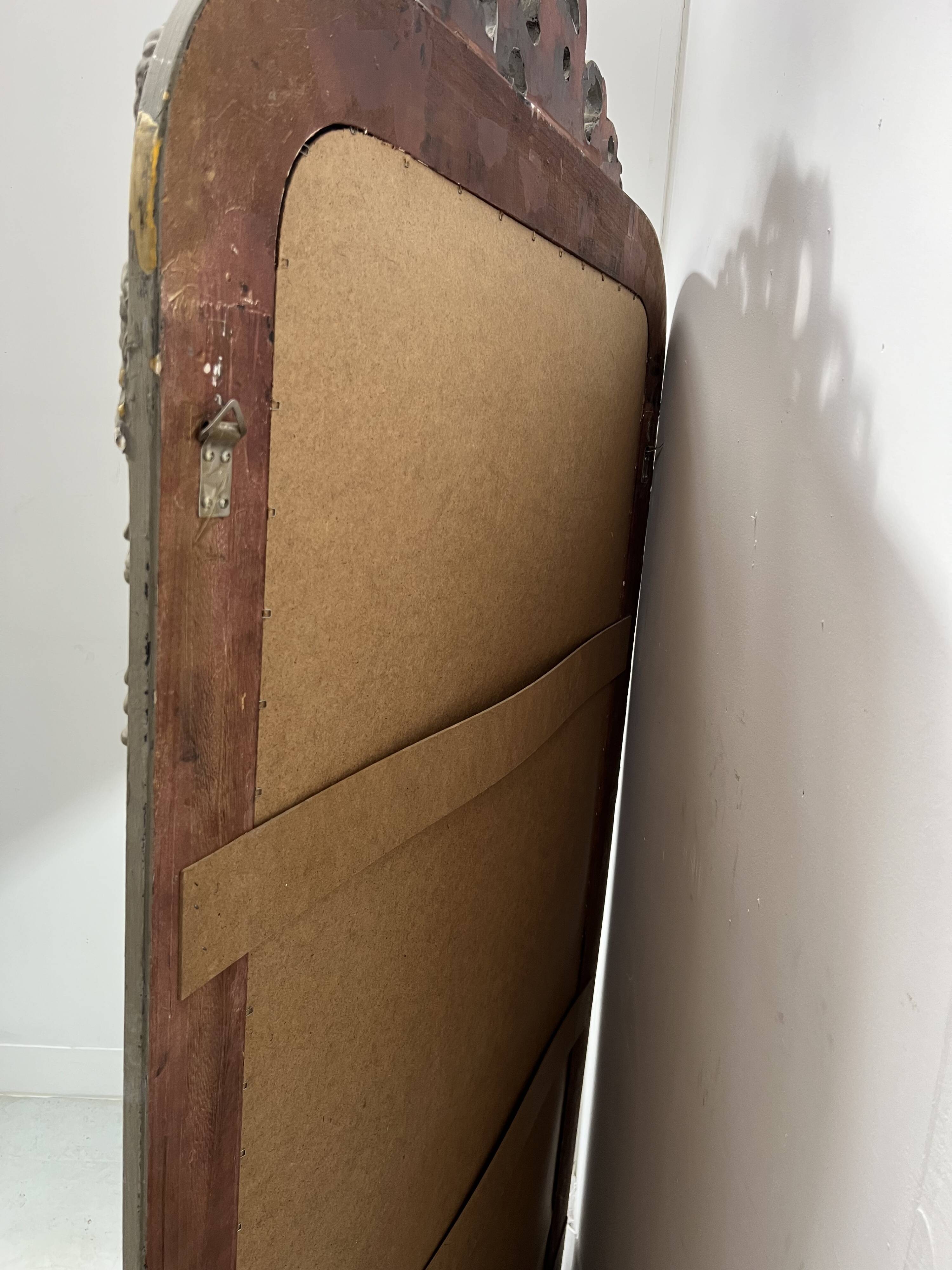 Louis XV style mirror in wood and patinated stucco, 20th century