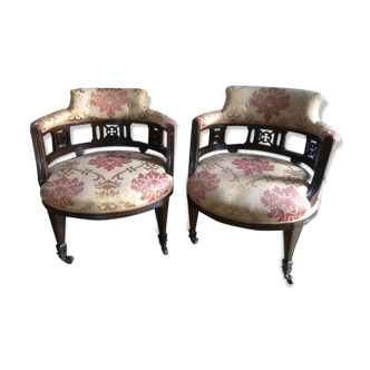 2 19th-century Victorian Mahogany Chairs fully restored