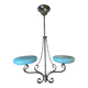 Art Deco chandelier with blue opaline glass
