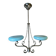 Art Deco chandelier with blue opaline glass