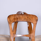 Set of four biedermeier walnut chairs, original condition, czechia, 1830s