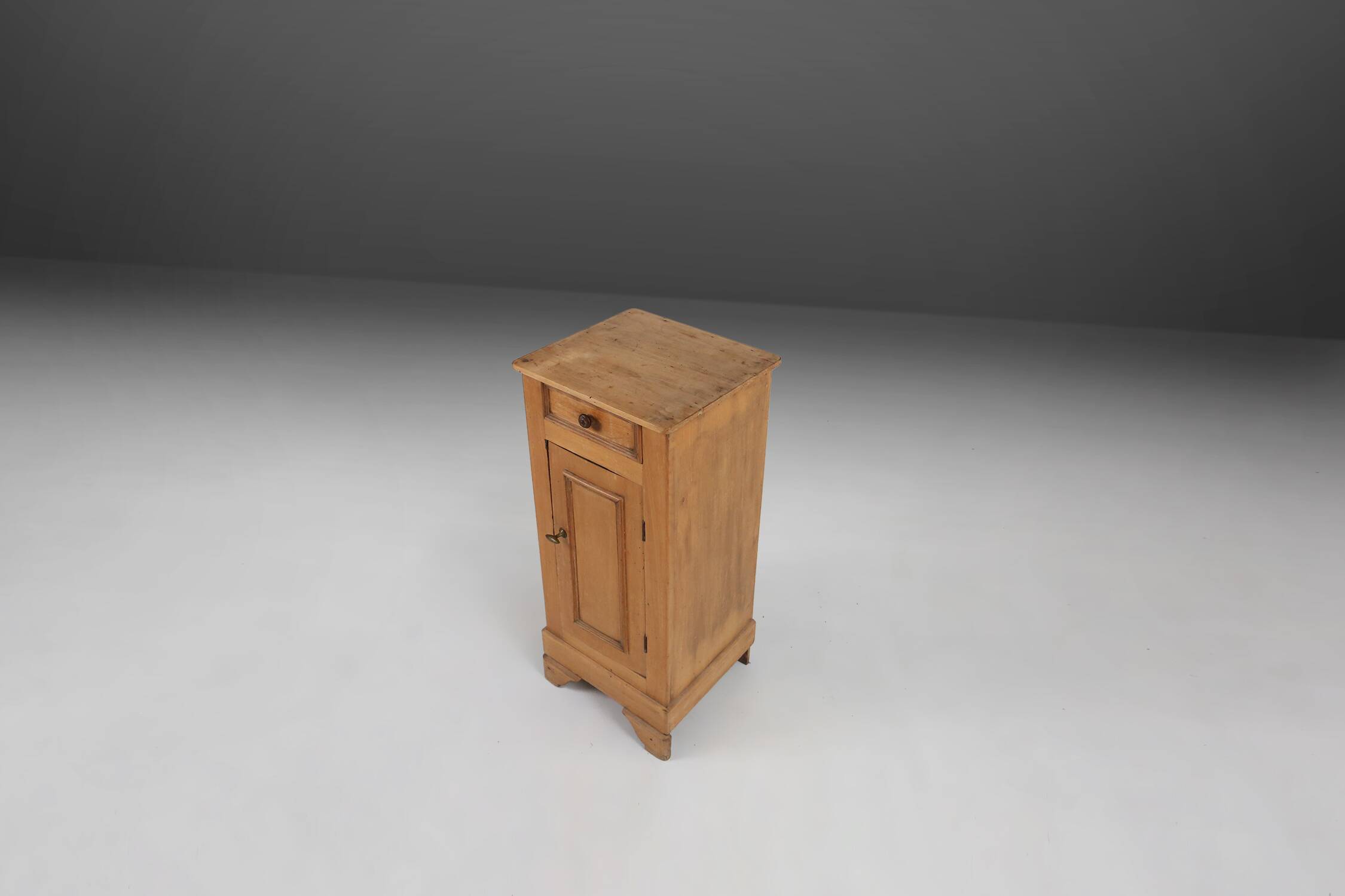 Elegant Art Deco wooden nightstand with drawer, France 1930s