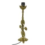 Elegant Floral Table Lamp Brass Art Nouveau Style 43cm