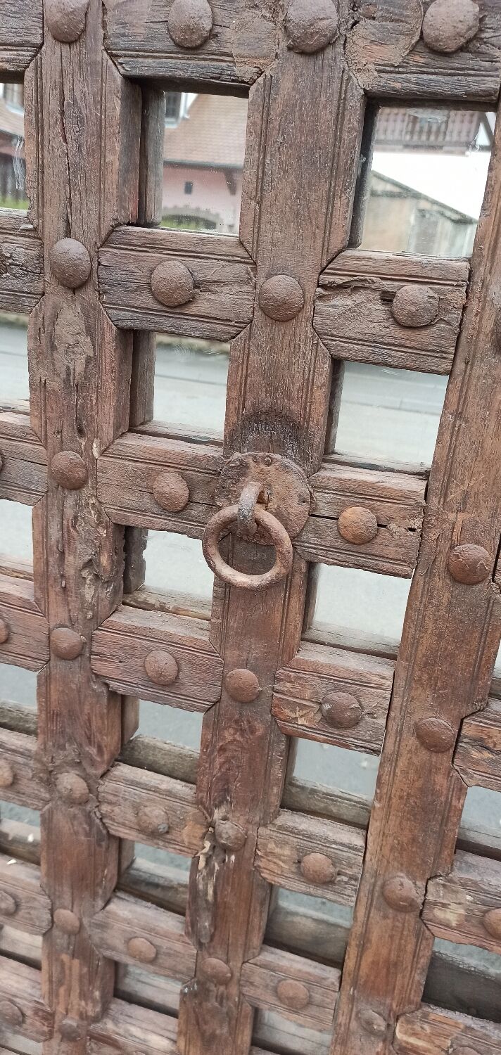 Original wooden mirror with braces