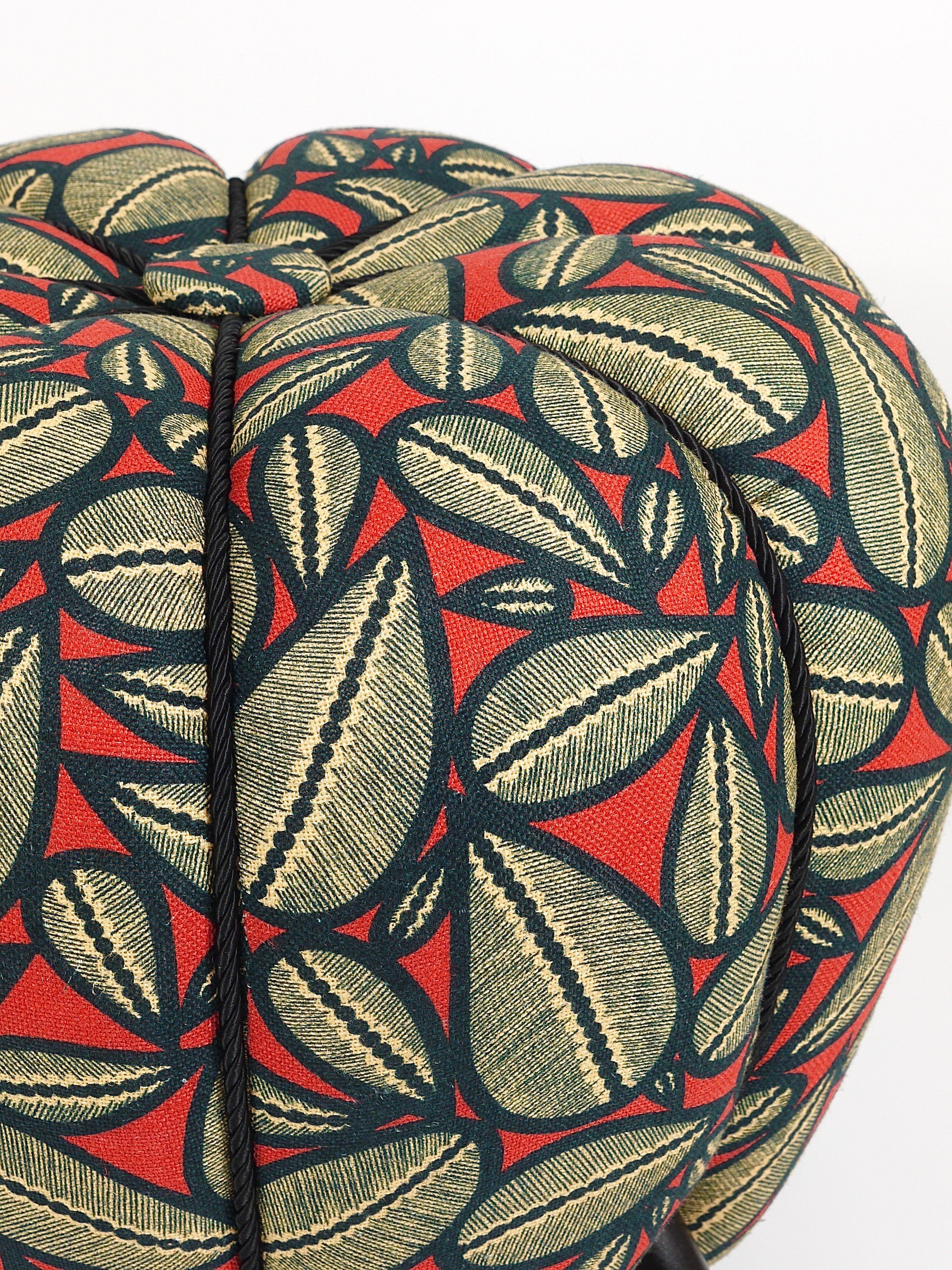 up to 3 Art Deco stools by Jindrich Halabala, leaf pattern, pouf, ottoman, 1930s