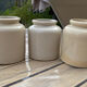 Trio glazed stoneware pots