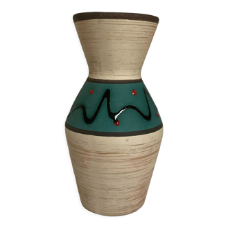 Matte green beige vase Germany