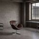 Vintage Mid-Century Modern Danish Brown Leather Swan Chair by Arne Jacobsen