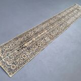 Distressed turkish runner 390x62 cm wool vintage tribal rug
